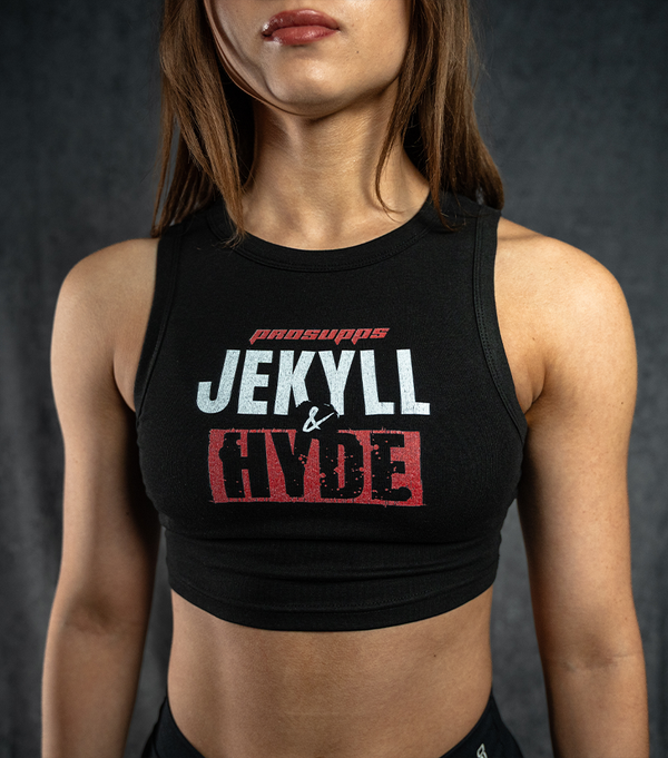 Jekyll & Hyde Crop Ribbed Tank - Black