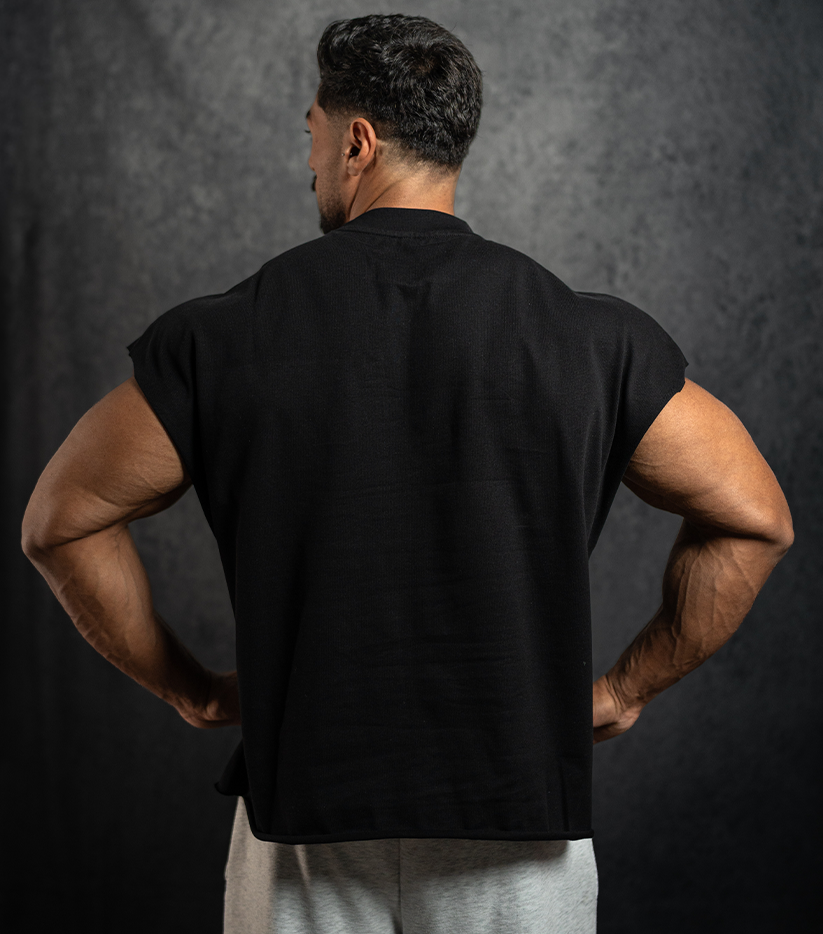 ProSupps Cropped Cut Off Tee-Black