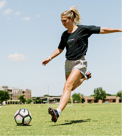 Athlete playing soccer