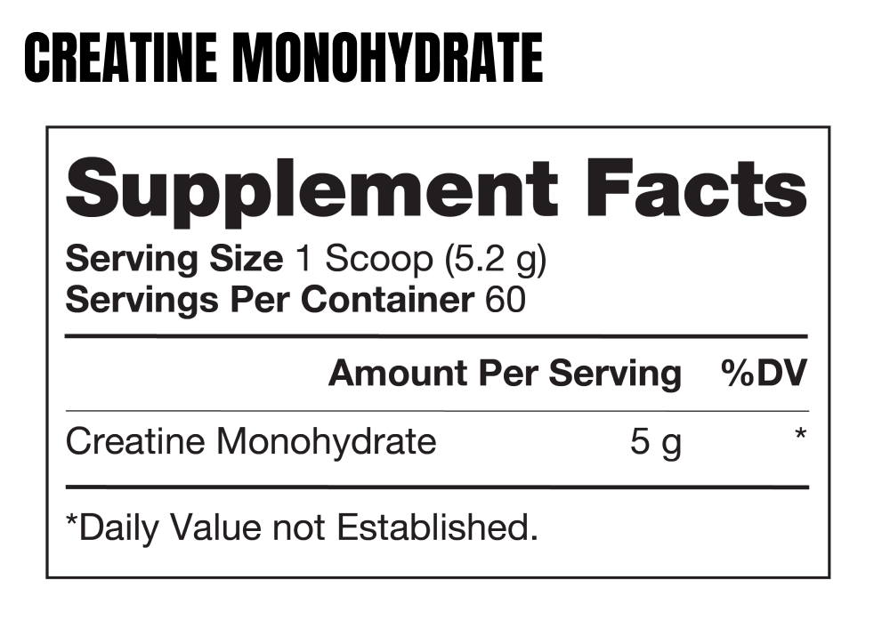 Creatine Monohydrate Supplement Facts