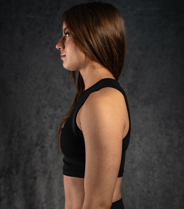 Jekyll & Hyde Crop Ribbed Tank - Black