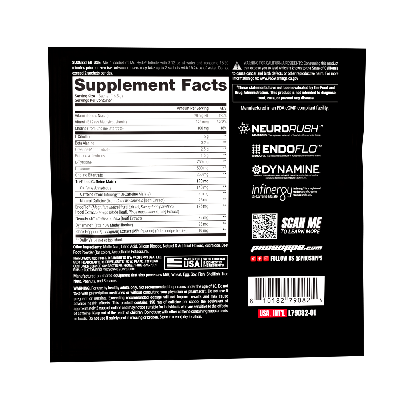 Mr. Hyde Infinite Fully Dosed Pre-Workout 1-Serve