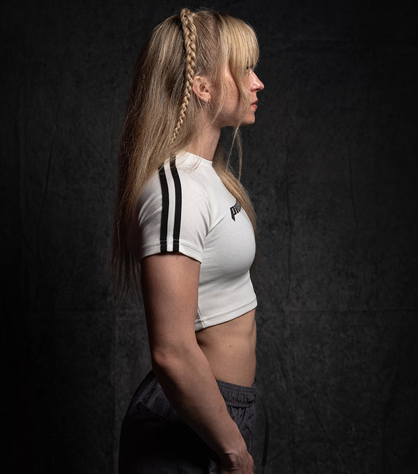 ProSupps Women's Taped Crop Tee-White