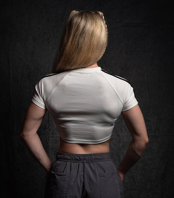 ProSupps Women's Taped Crop Tee-White