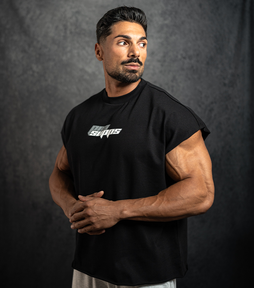 ProSupps Cropped Cut Off Tee-Black