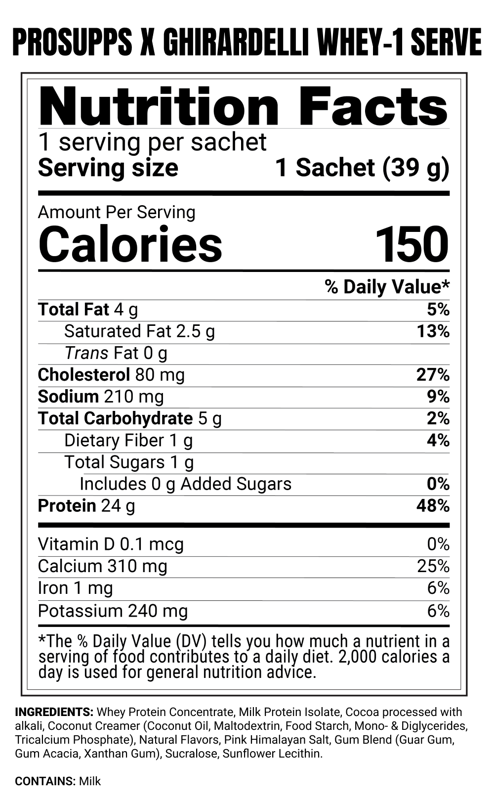 Ghirardelli Protein Trial Pack Supplement Facts
