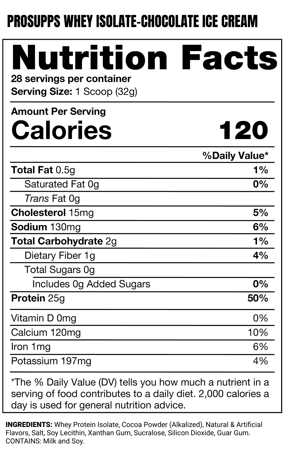 Isolate Protein Supplement Facts - Panel 2