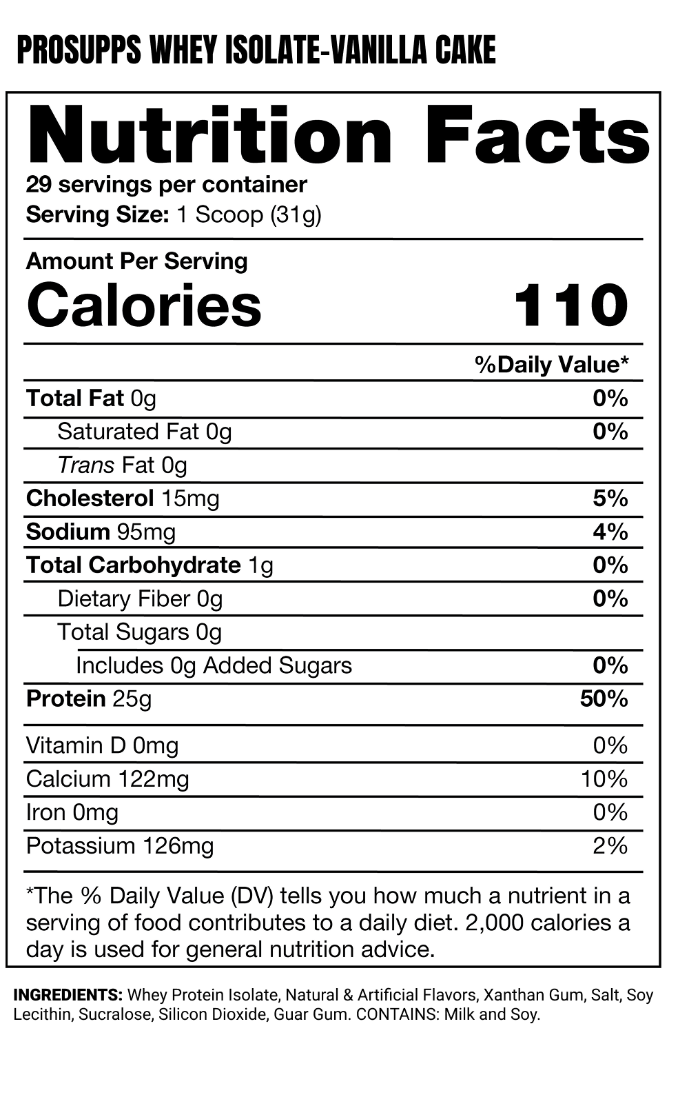 Isolate Protein Supplement Facts - Panel 1